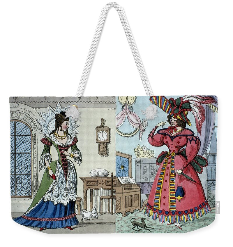 1757 Weekender Tote Bag featuring the painting Women's Fashion, 1827 by Granger