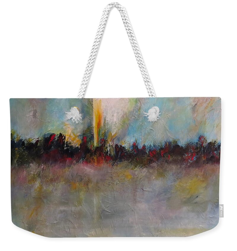 Abstract Weekender Tote Bag featuring the painting Wonder by Soraya Silvestri