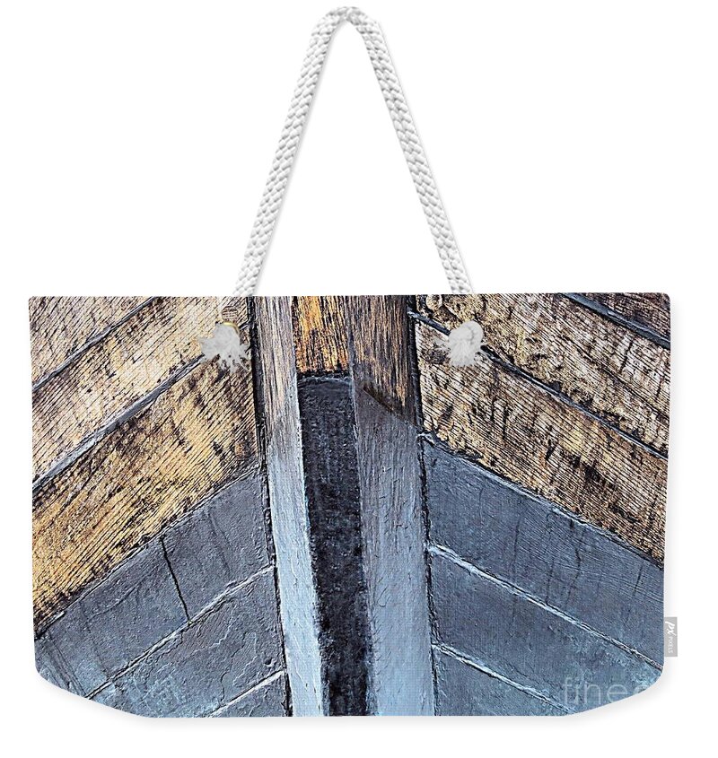Wood Weekender Tote Bag featuring the photograph Closeup of a Wooden Shallop by Janice Drew
