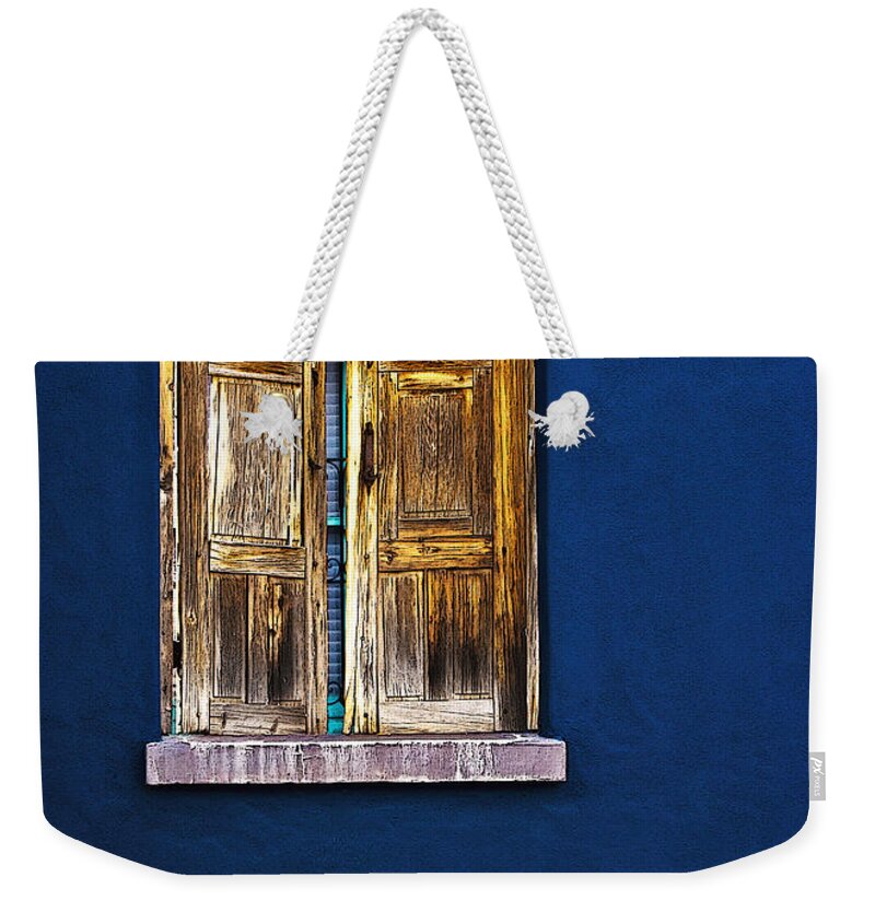 Architecture Weekender Tote Bag featuring the photograph Wood Shutters by Maria Coulson