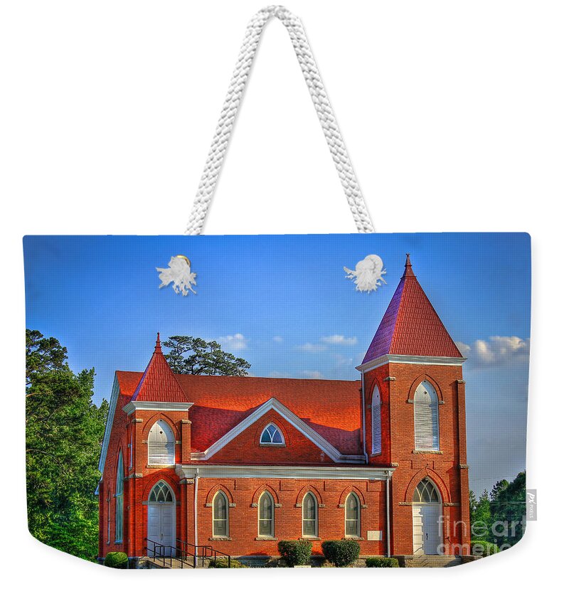 Woodville Weekender Tote Bag featuring the photograph Woodville Baptist Church by Reid Callaway