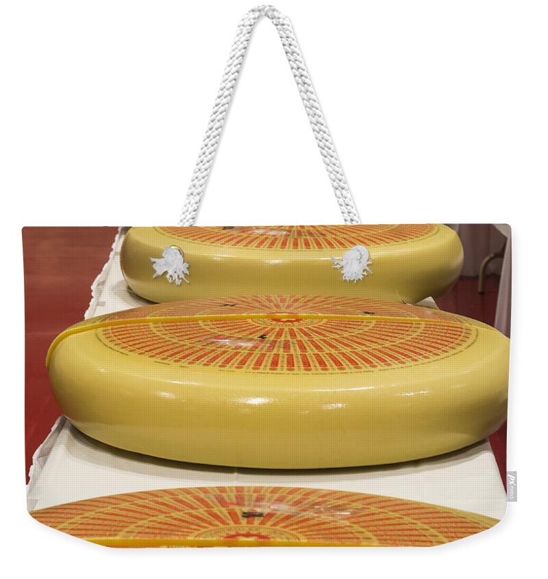 Cheese Weekender Tote Bag featuring the photograph World cheese championships by Steven Ralser