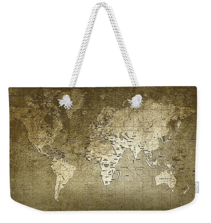 World Weekender Tote Bag featuring the photograph World map by Paulo Goncalves