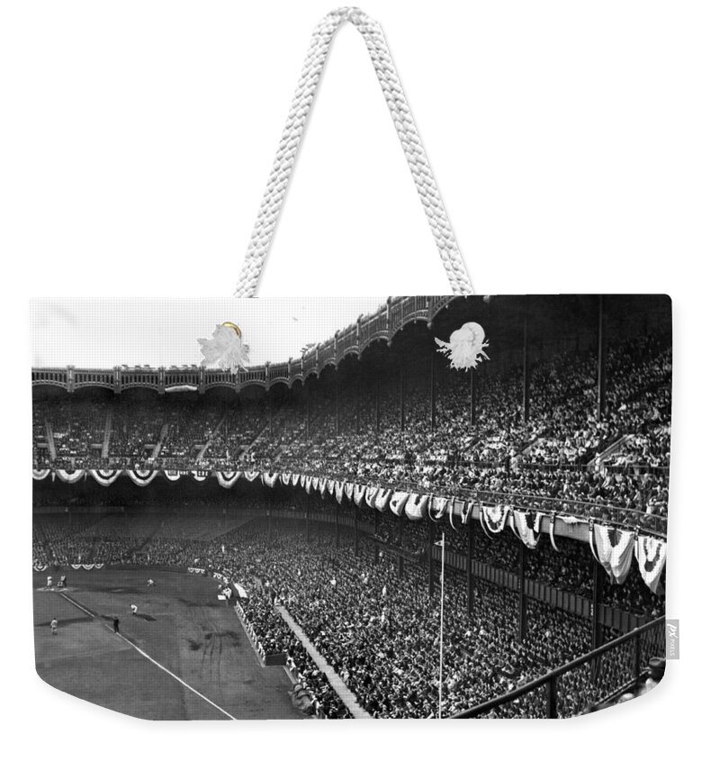 1937 Weekender Tote Bag featuring the photograph World Series In New York by Underwood Archives