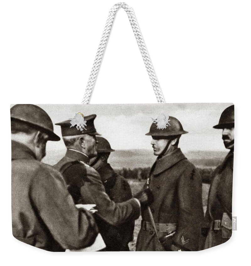 1919 Weekender Tote Bag featuring the photograph World War I Service Cross by Granger
