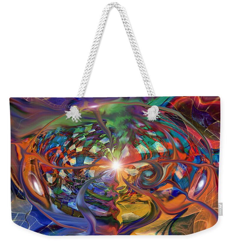 World Within A World Weekender Tote Bag featuring the digital art World Within A World by Linda Sannuti