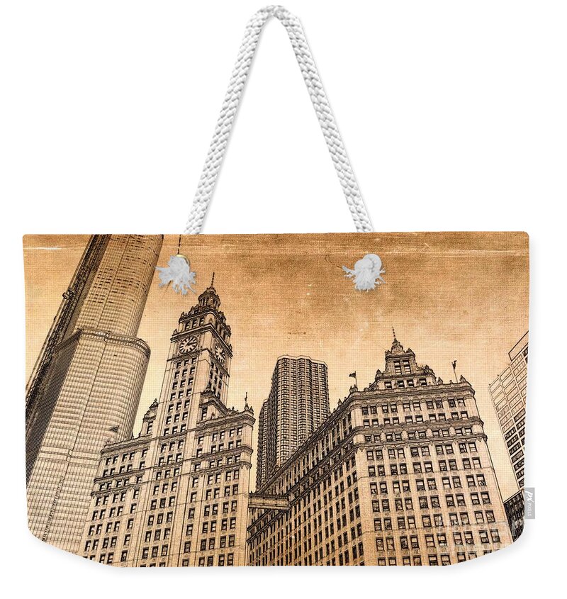 Wrigley Tower Weekender Tote Bag featuring the photograph Wrigley Tower Chicago by Dejan Jovanovic