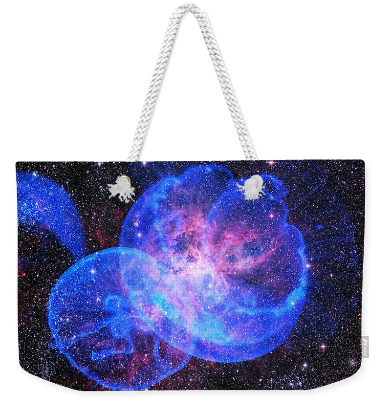 Jenny Rainbow Fine Art Photography Weekender Tote Bag featuring the photograph X-Factor in Universe. Strangers in the Night by Jenny Rainbow