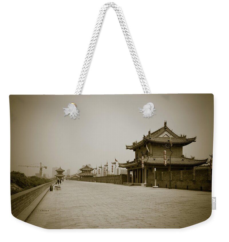 Chinese Culture Weekender Tote Bag featuring the photograph Xian City Wall, China by Fototrav