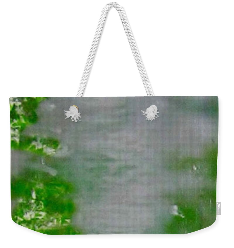 Acryl Painting Artwork Weekender Tote Bag featuring the painting Y - grasser by KUNST MIT HERZ Art with heart