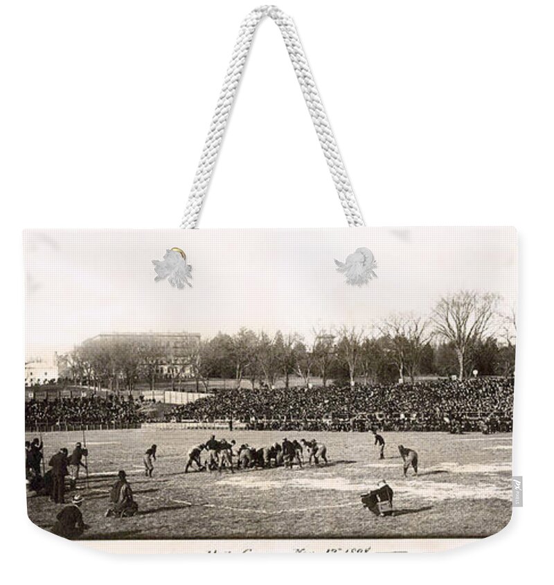 Yale Football Weekender Tote Bag featuring the photograph Yale Football Circa 1898 by Jon Neidert