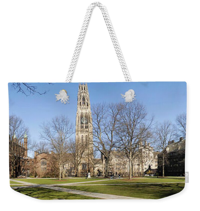 Yale Weekender Tote Bag featuring the photograph Yale University by Georgia Fowler