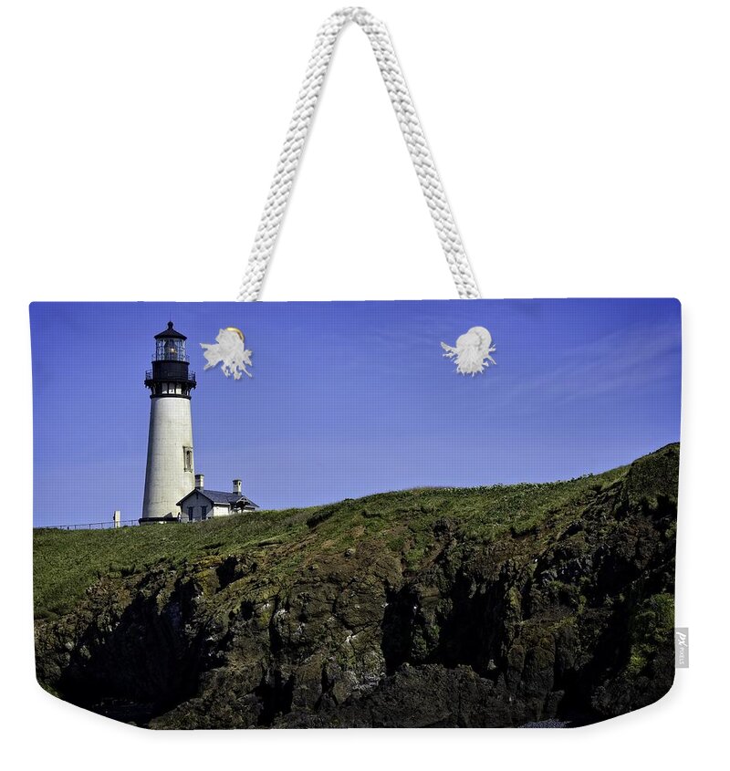 Newport Weekender Tote Bag featuring the photograph Yaquina Head by Image Takers Photography LLC - Carol Haddon