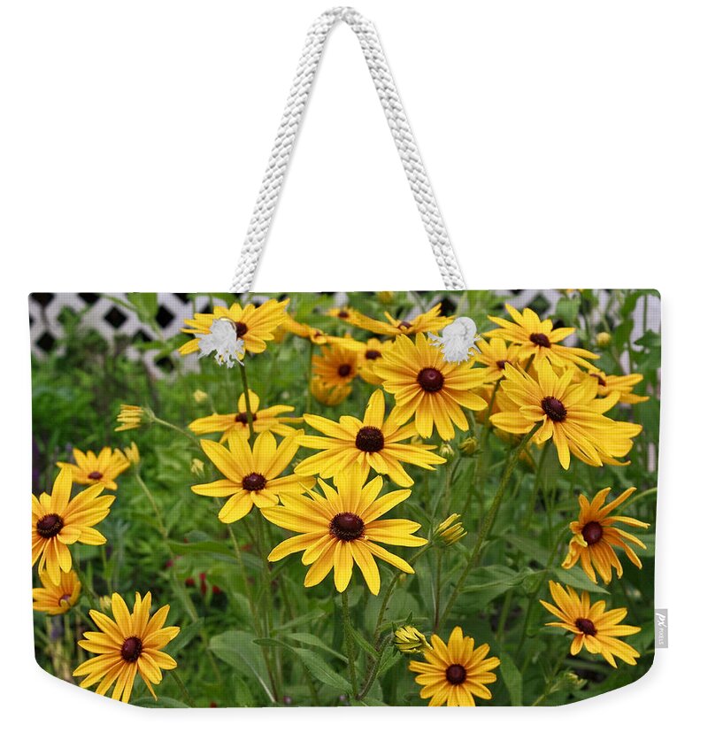 Flowers Weekender Tote Bag featuring the photograph Yellow Daisy Flowers #2 by Ann Murphy