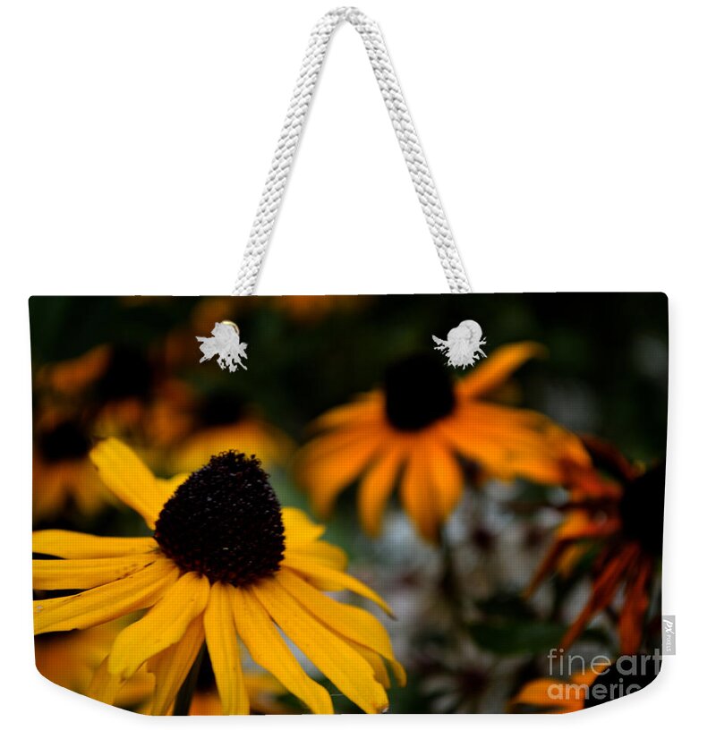 Yellow Weekender Tote Bag featuring the photograph Yellow Flower Vignette by Scott Lyons