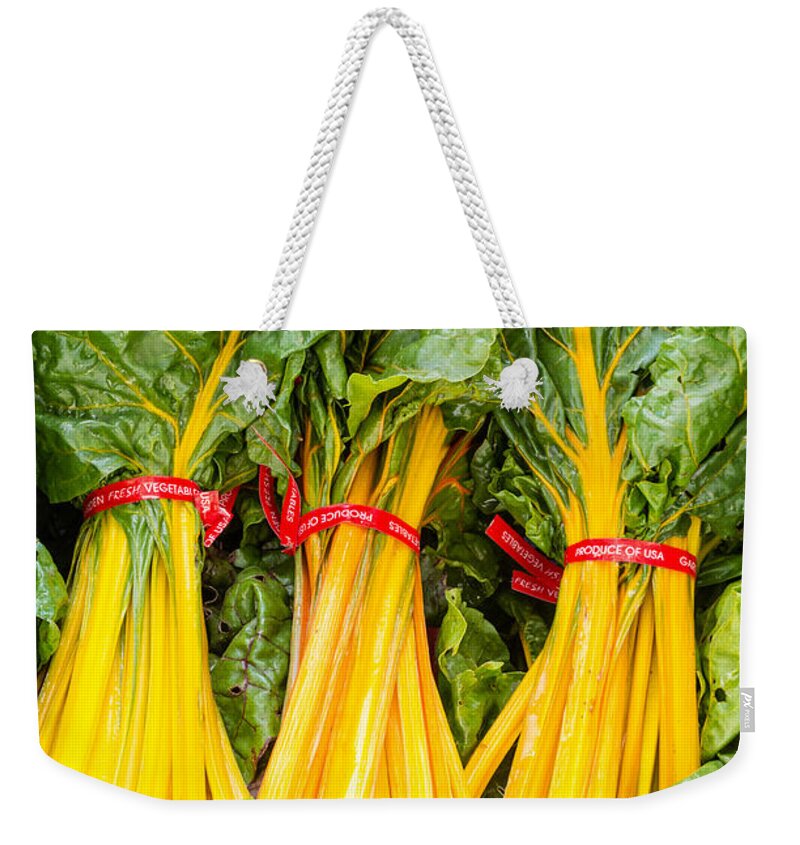 Agriculture Weekender Tote Bag featuring the photograph Yellow Swiss Chard by John Trax