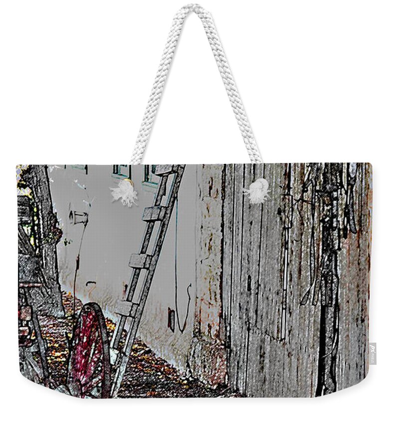 Barn Weekender Tote Bag featuring the photograph Yesterday's Barn by Linda Cox