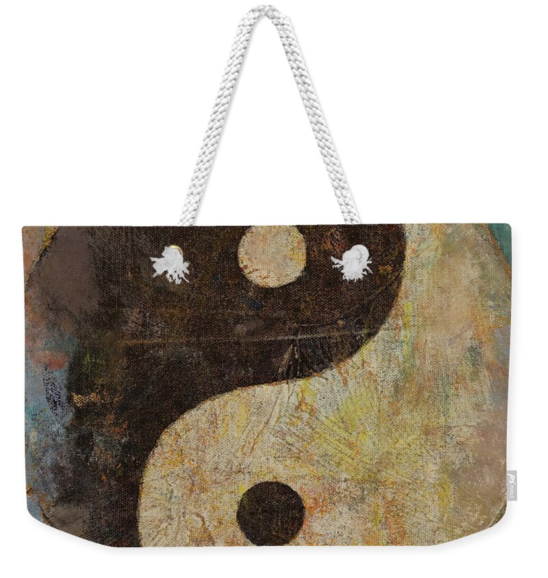 Yin-yang Weekender Tote Bag featuring the painting Yin Yang by Michael Creese