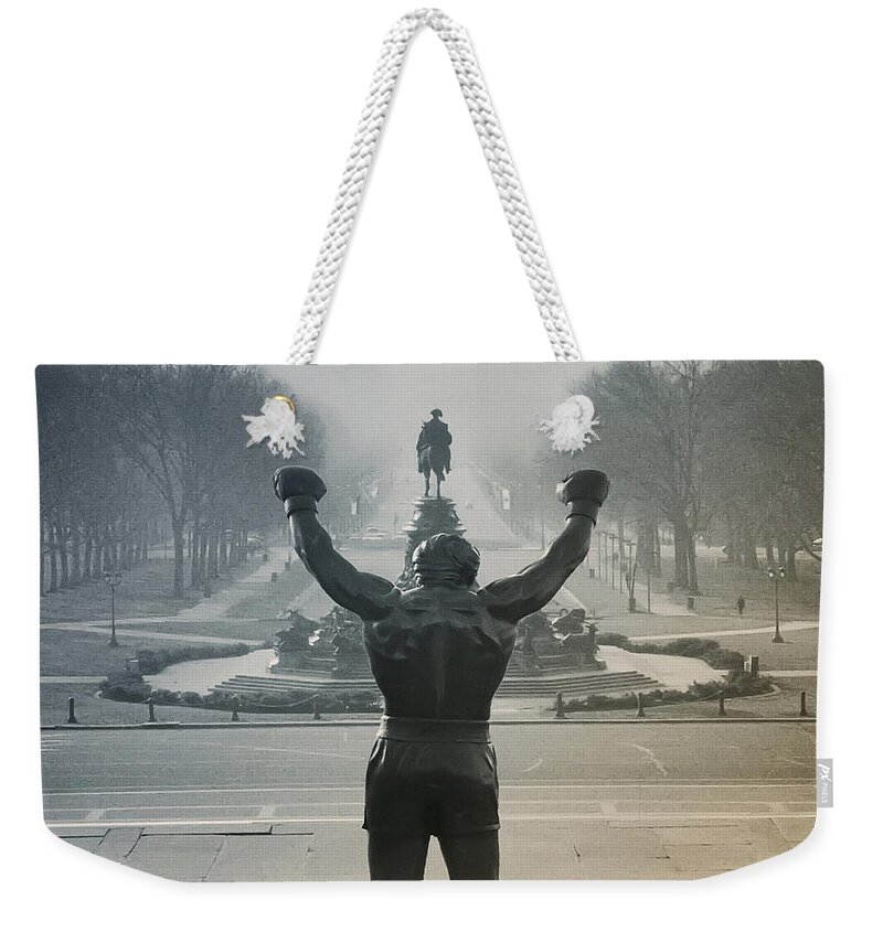 Rocky Weekender Tote Bag featuring the photograph Yo Adrian by Bill Cannon