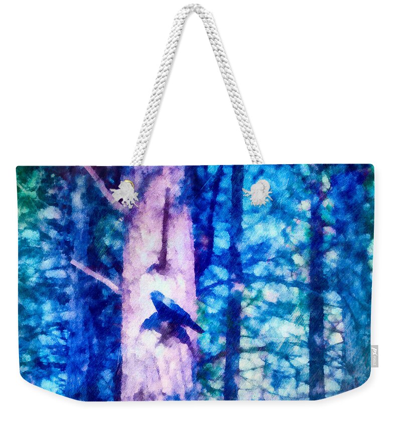 Crow Weekender Tote Bag featuring the mixed media Yosemite Crow by Priya Ghose