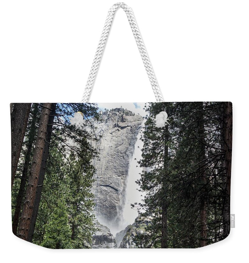 Yosemite Falls Weekender Tote Bag featuring the photograph Yosemite by Weir Here And There