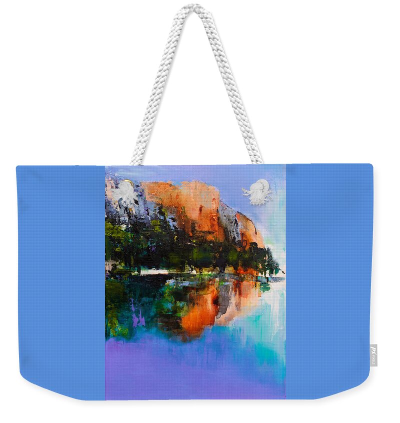 Yosemite Weekender Tote Bag featuring the painting Yosemite Valley by Elise Palmigiani