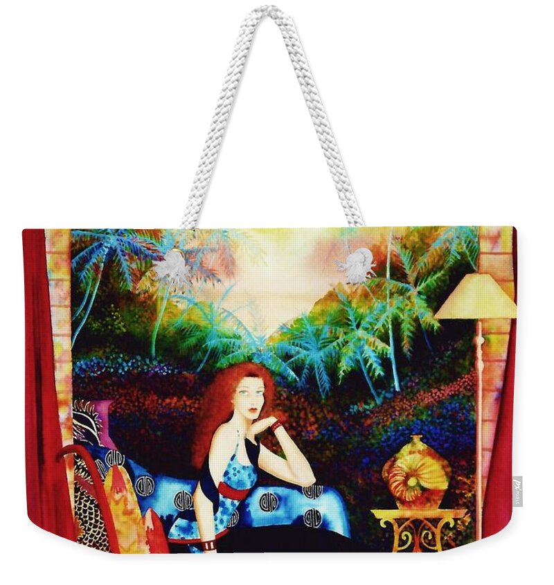 Exotic Weekender Tote Bag featuring the painting Young Debutante by Frances Ku