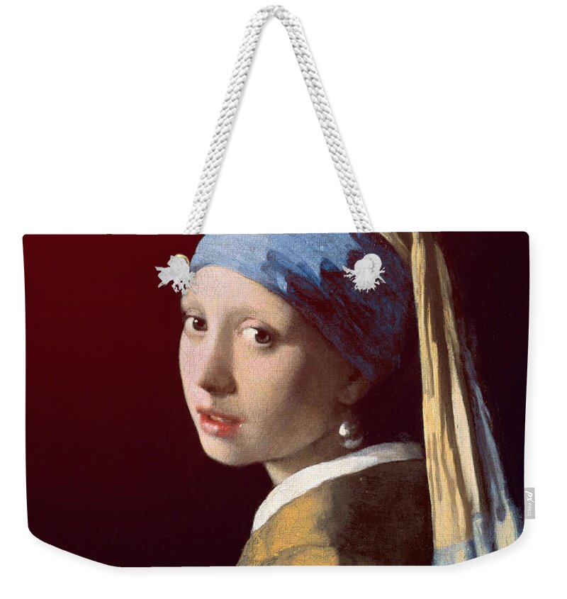Johannes Vermeer Painting Weekender Tote Bag featuring the painting Young Lady by David Bridburg