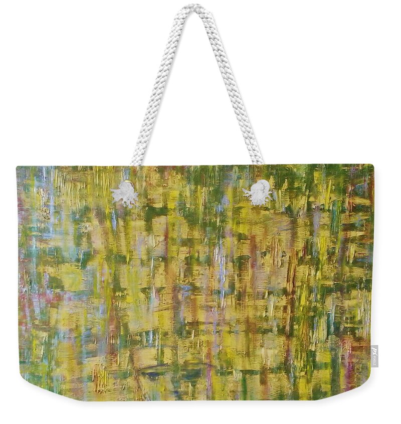 Abstract Painting Weekender Tote Bag featuring the painting Z3 - she by KUNST MIT HERZ Art with heart