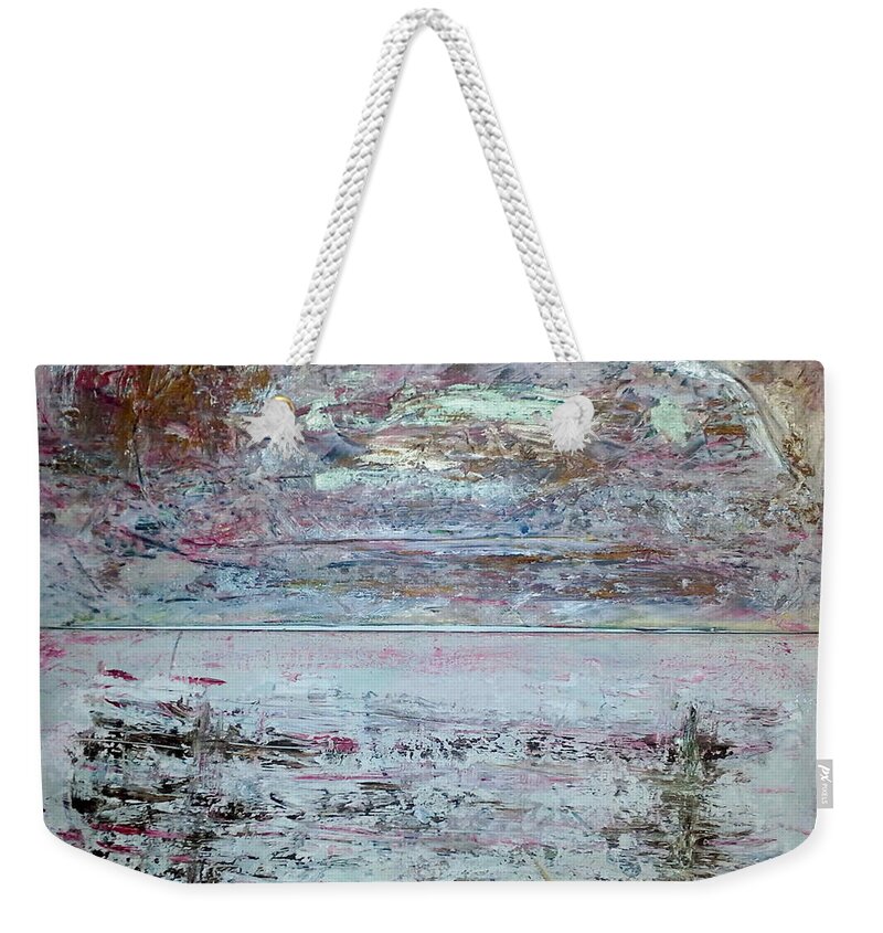 Abstract Painting Weekender Tote Bag featuring the painting Z5 by KUNST MIT HERZ Art with heart