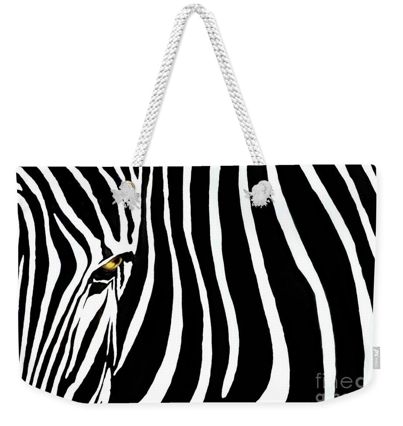 Zebra Weekender Tote Bag featuring the photograph Zebressence by Dan Holm