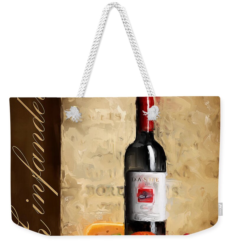 Wine Weekender Tote Bag featuring the painting Zinfandel III by Lourry Legarde