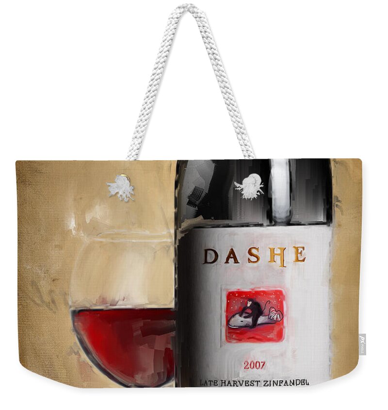 Wine Weekender Tote Bag featuring the painting Zinfandel V by Lourry Legarde