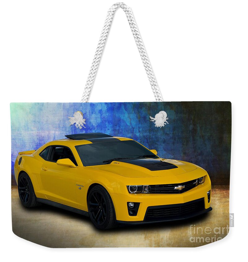 Yellow Weekender Tote Bag featuring the photograph ZL1 Camaro by Stuart Row