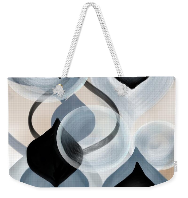 Abstract Weekender Tote Bag featuring the digital art Zync by Christine Fournier
