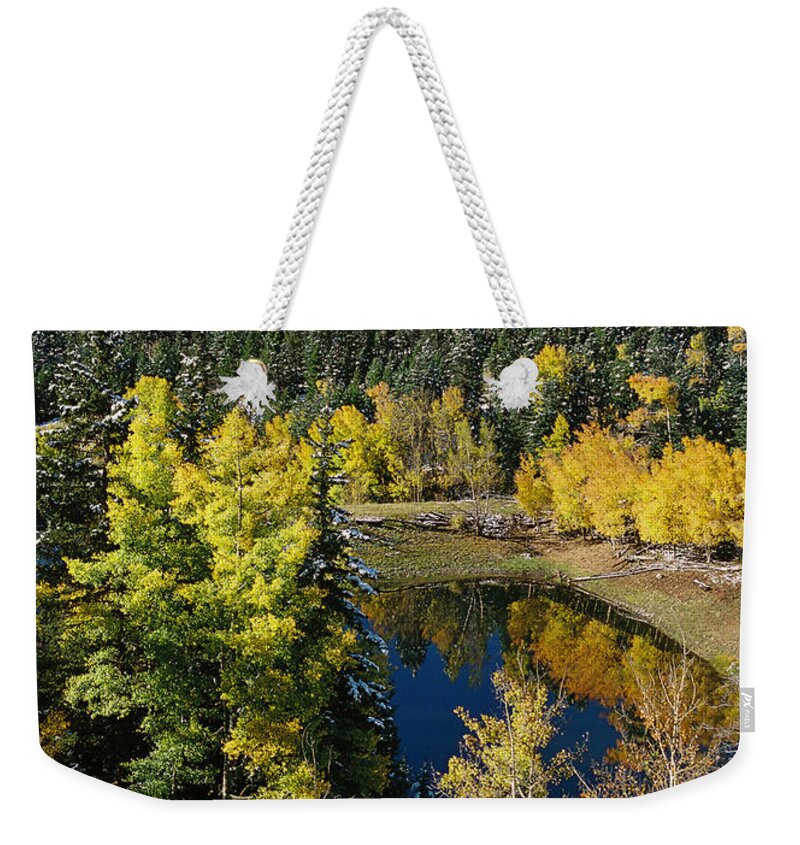 Red River Weekender Tote Bag featuring the photograph Fall Color On Bobcat Pass by Ron Weathers