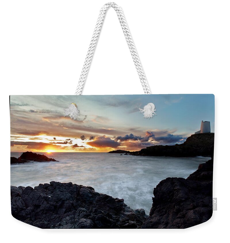  Llanddwyn Island Weekender Tote Bag featuring the photograph LLanddwyn Island sunset by B Cash