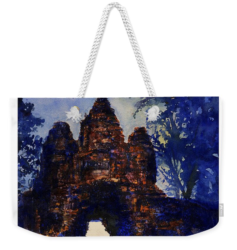  Weekender Tote Bag featuring the painting Angkor Sunrise #4 by Ryan Fox