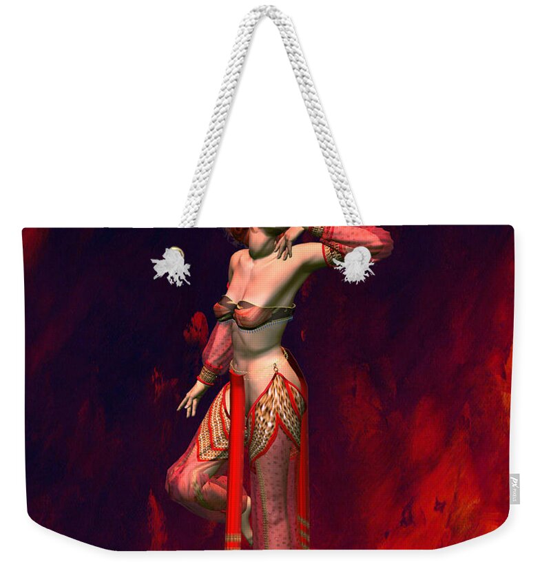 Belly Dancer Weekender Tote Bag featuring the digital art Belly Dancer #1 by John Junek