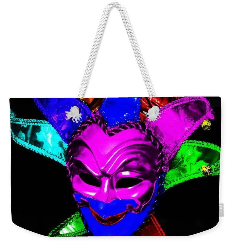 Australia Weekender Tote Bag featuring the digital art Carnival Mask #1 by Blair Stuart
