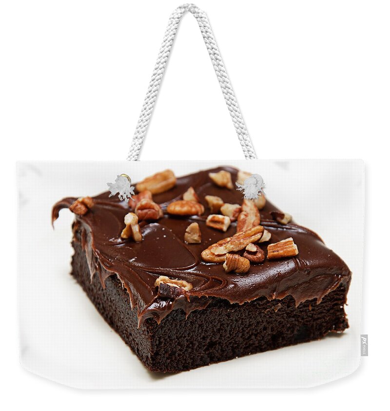 Fudge Nut Brownie Weekender Tote Bag featuring the photograph Fudge Nut Brownie #1 by Andee Design