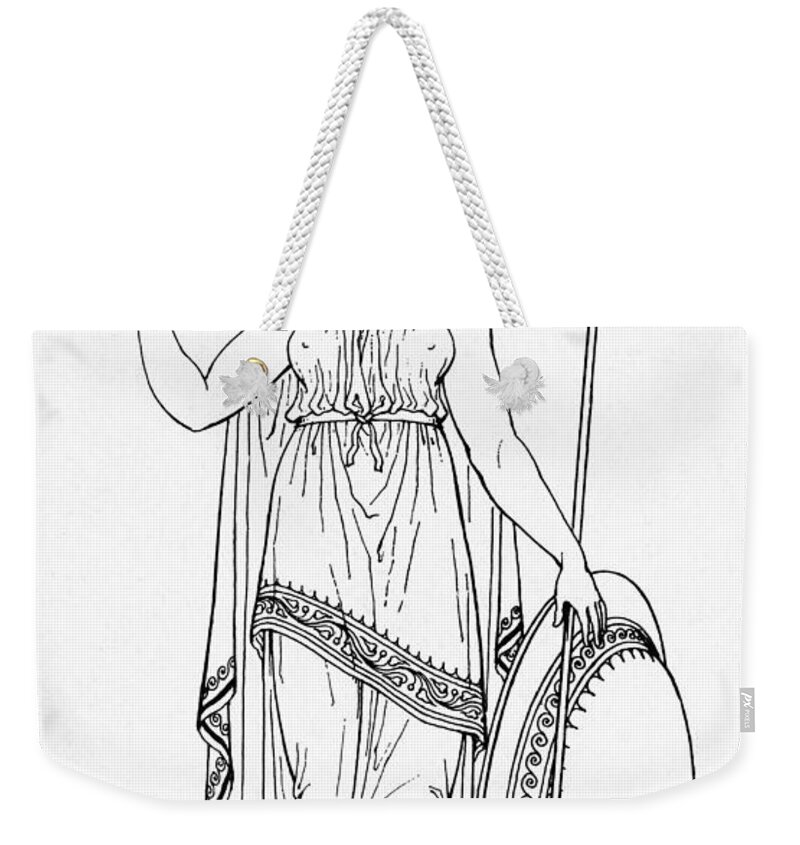Medical Weekender Tote Bag featuring the photograph Minerva, Roman Goddess Of Medicine #1 by Photo Researchers