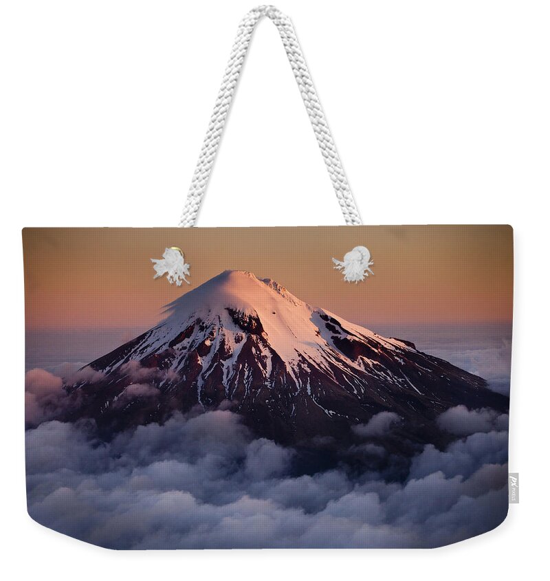 00447580 Weekender Tote Bag featuring the photograph Mount Taranaki Above The Clouds New #1 by Colin Monteath