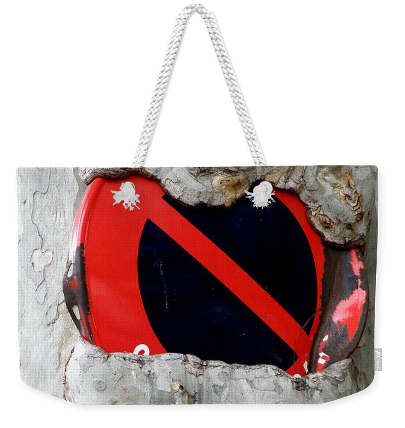 Tree Weekender Tote Bag featuring the photograph No Parking #1 by Lainie Wrightson