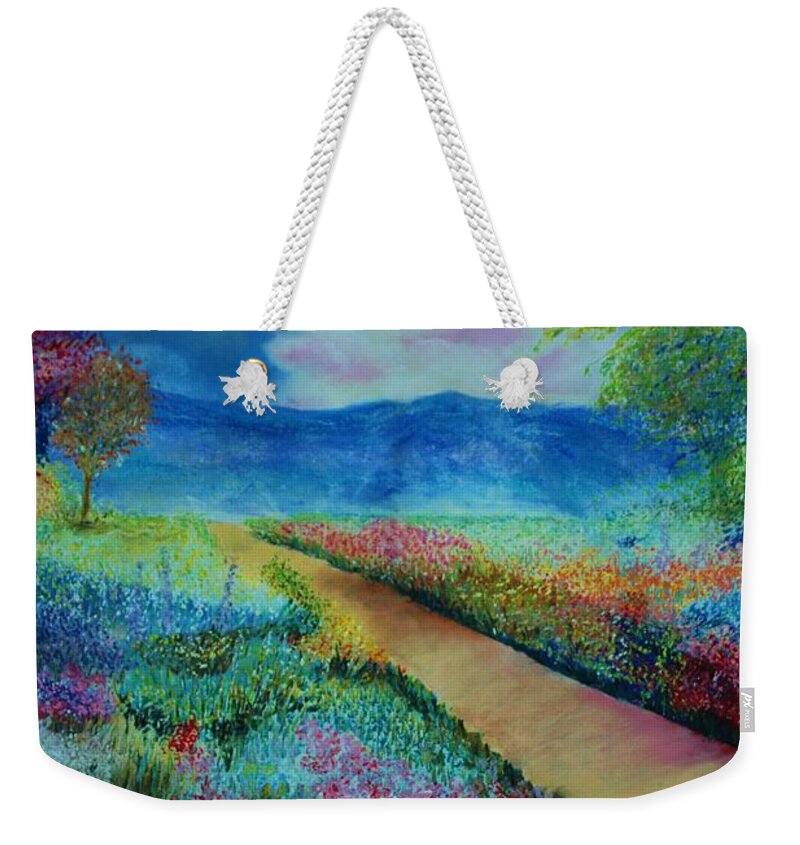 Landscape Weekender Tote Bag featuring the painting Patricia's Pathway #1 by Melinda Etzold