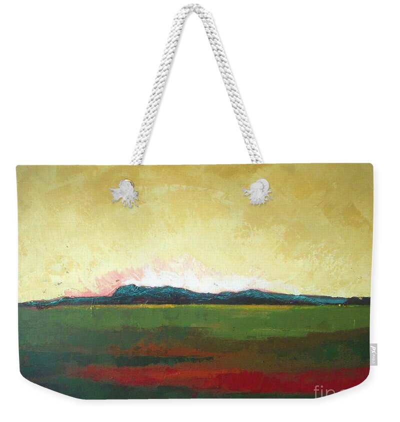 Landscape Weekender Tote Bag featuring the painting Sunrise #2 by Vesna Antic