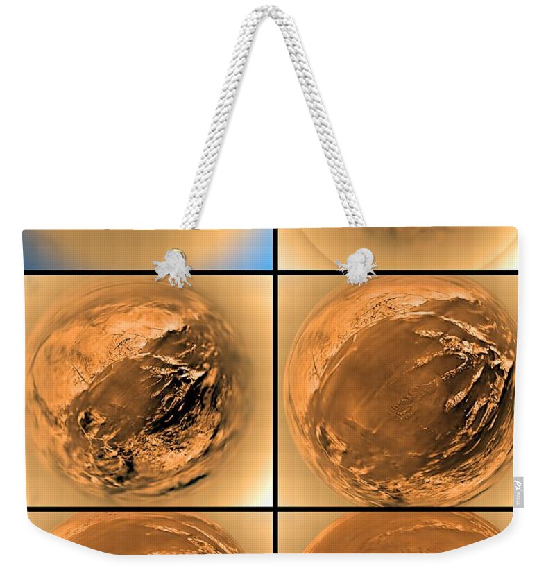 Huygens Probe Weekender Tote Bag featuring the photograph Titans Surface #1 by Nasa