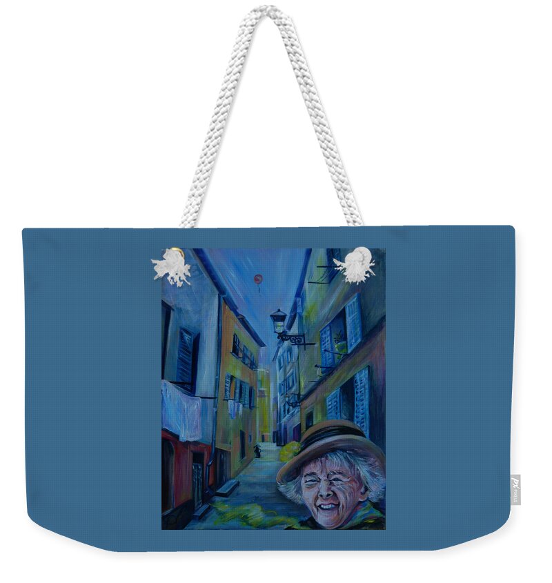 Travel Weekender Tote Bag featuring the painting Travel Notebook. Old Nice by Anna Duyunova