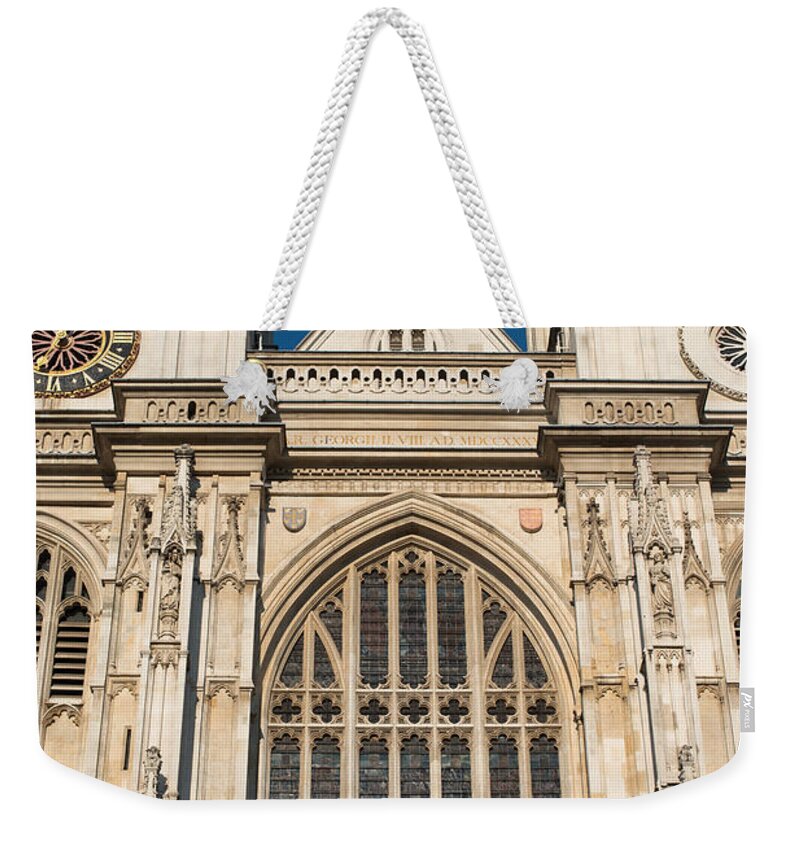 Abbey Weekender Tote Bag featuring the photograph Westminster Abbey London #1 by Andrew Michael