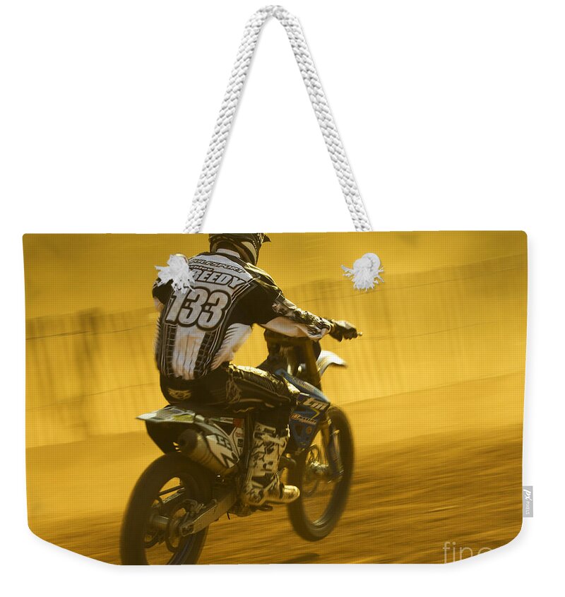 Bike Weekender Tote Bag featuring the photograph Mx #12 by Ang El